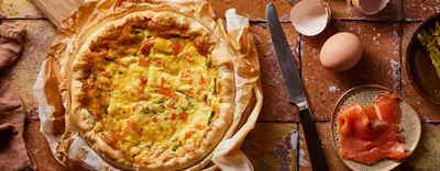 Quiche au saumon et poireaux