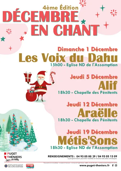 PARTENARIAT CANNES RADIO : DECEMBRE EN CHANT A PUGET THENIERS