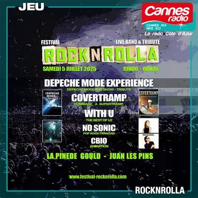 GAGNEZ DES PLACES POUR LE FESTIVAL ROCKNROLLA A JUAN LES PINS