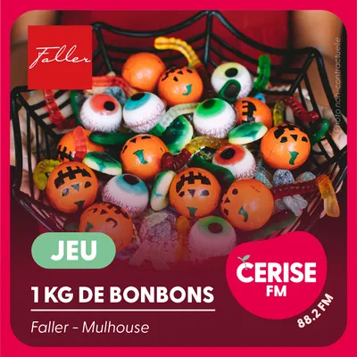 Cerise FM - S44 - 1kg de bonbons Faller carré