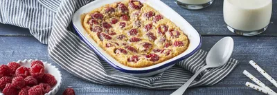 Clafoutis lait de coco et framboises