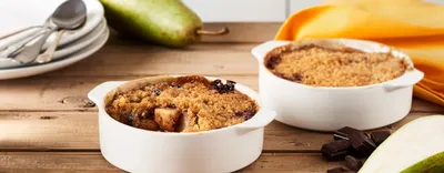 Crumble poire et chocolat noir