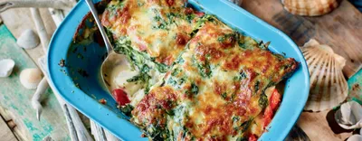 Lasagnes de poisson et épinards