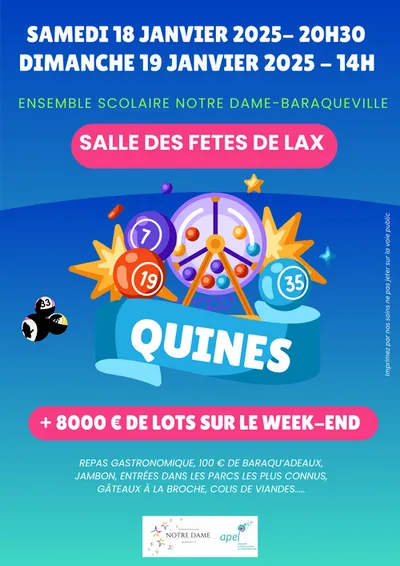 BARAQUEVILLE (12) : QUINES ENSEMBLE SCOLAIRE NOTRE DAME 