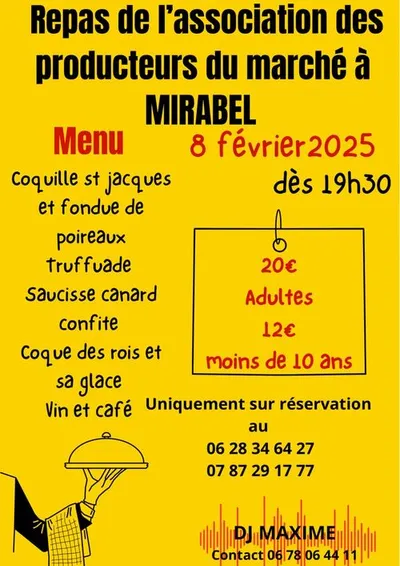 MIRABEL (82) : Repas de l'association de producteurs du marché de Mirabel