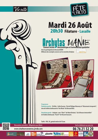 Lasalle (30) : Archytas manie :  Concert mixte Acousmatique et Instrumental spatialisé