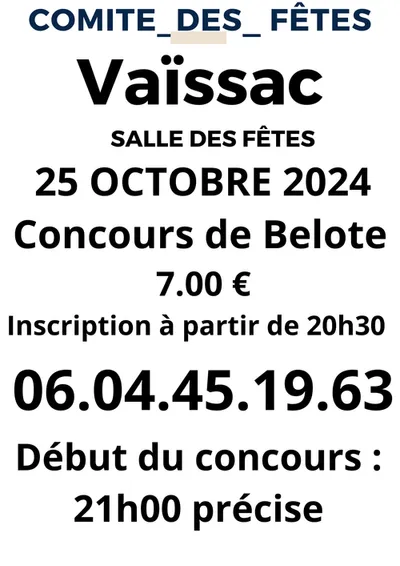 VAÏSSAC (82) : Concours de Belote