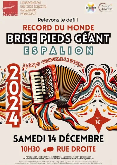 Espalion (12) : Record du monde du plus grand "Brise Pied"