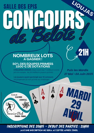 Lioujas (12) : concours de belote Lioujas