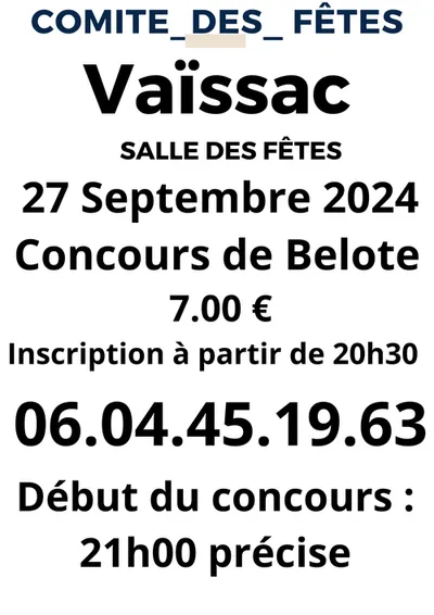 VAÏSSAC (82) : Concours de Belote