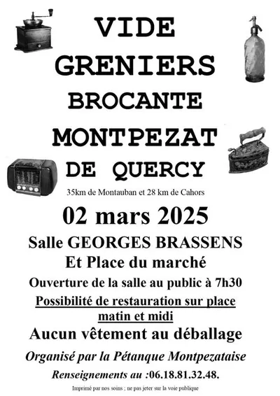 Montpezat-de-Quercy (82) : vide grenier /brocante