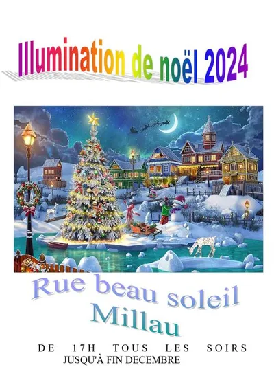 Millau (12) : Illumination de Noël rue beau soleil 