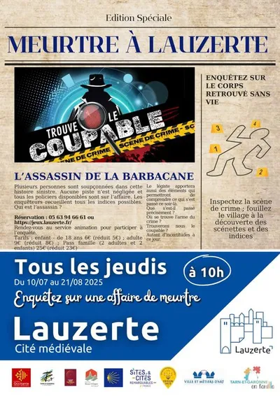 Lauzerte (82) : Trouve le coupable : meurtre à Lauzerte