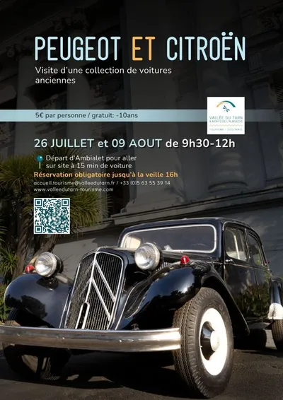 Ambialet (81) : Peugeot et Citroën - Visite d'une collection de voitures anciennes