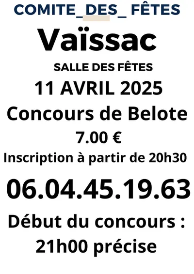 VAÏSSAC (82) : Concours de Belote