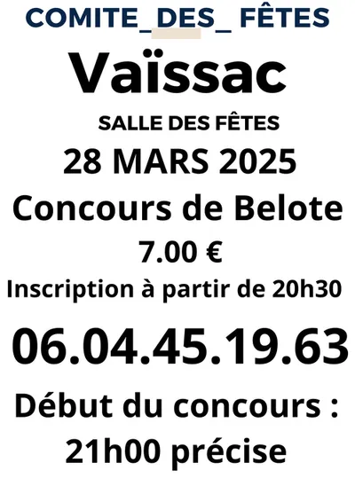 VAÏSSAC (82) : Concours de Belote