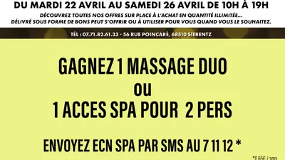 Gagnez 1 massage duo ou vos entrées spa à l'Eveil des Sens