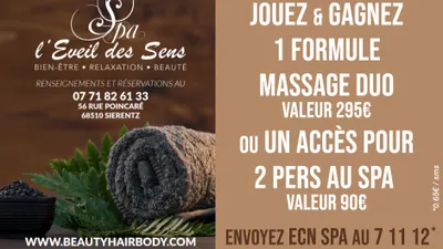 Gagnez un massage duo ou vos accès pour 2 au spa l'Eveil des Sens