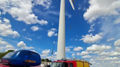 🔊Un technicien secouru à 80 mètres de hauteur