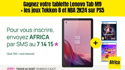 Jeu Africa Radio : gagnez votre tablette Lenovo Tab M9 + jeux PS5...