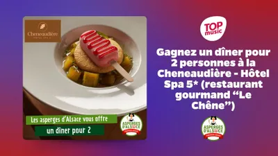 Gagnez un dîner pour 2 personnes à la Cheneaudière - Hôtel Spa 5*...