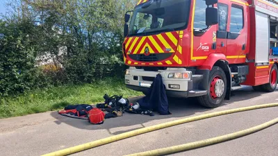 Feu de champ à Guillonville mardi soir
