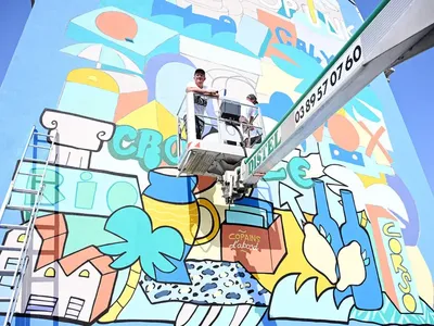 Une fresque de Fernand Kayser dans la rue de Bâle à Mulhouse