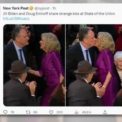 Un baiser entre Jill Biden et le mari de la vice-présidente...