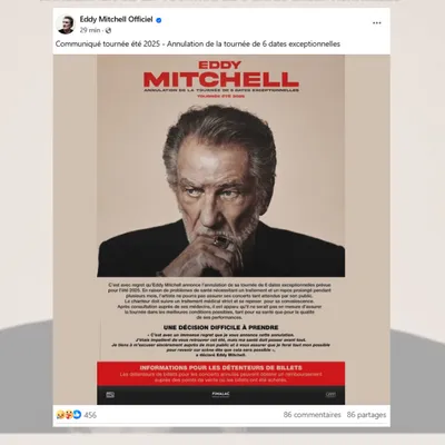 Eddy Mitchell annule son concert aux Francofolies de La Rochelle