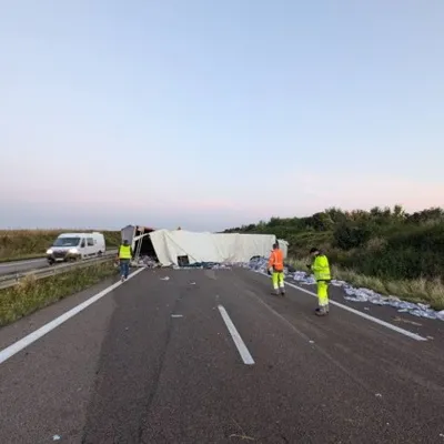 Trafic bloqué sur une autoroute