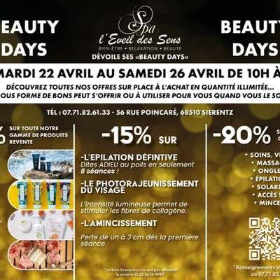 Les Beauty Days au spa L'Eveil des Sens !
