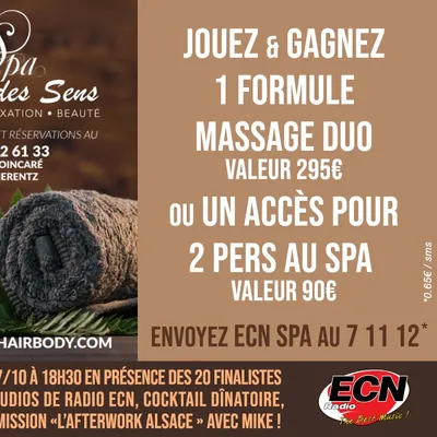 Gagnez un massage duo ou vos accès pour 2 au spa l'Eveil des Sens