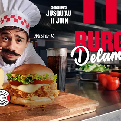 Mister V lance son Burger Delamama en collab avec KFC !