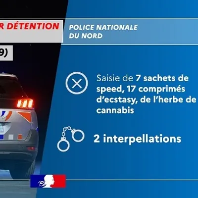 Contrôle routier dans le Nord : 2 individus interpellés 