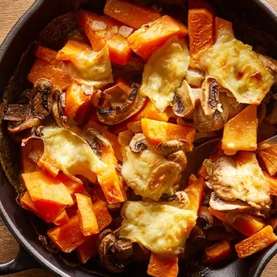 Gratin de champignons et butternut au St Félicien