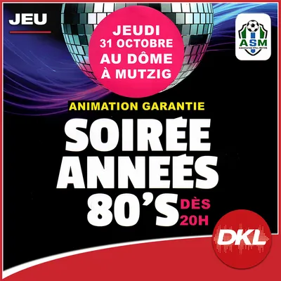 Gagnez vos entrées pour la soirée années 80 à Mutzig !