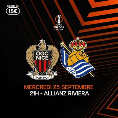 LIGUE EUROPA : GAGNEZ VOS PLACES POUR OGC NICE VS REAL SOCIEDAD