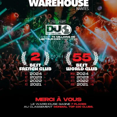 Emission spéciale Top 100 Clubs ce soir avec le Warehouse de Nantes