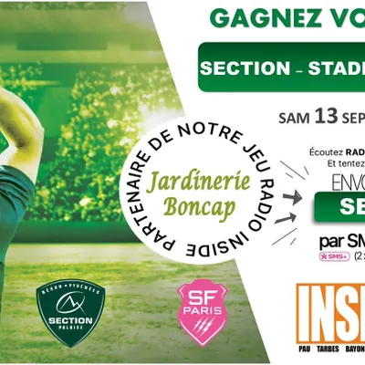 Gagnez vos invitations pour le match Section VS Stade Français Paris