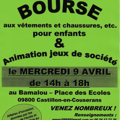 Bourse aux vêtements pour enfants à Castillon-en-Couserans