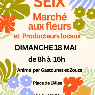 Marché aux fleurs et producteurs locaux à Seix