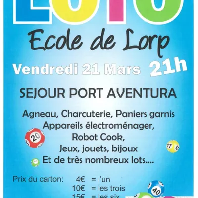 Loto de l'école de Lorp