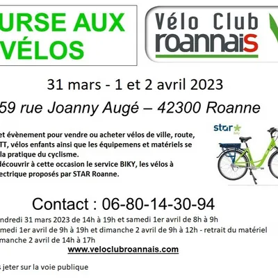 Bourse aux vélos de printemps à Roanne 