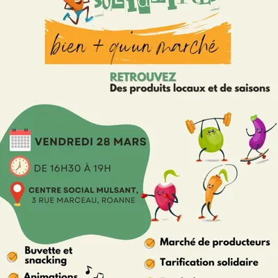 Marché solidaire du centre social Mulsant à Roanne
