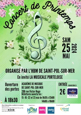 Concert de printemps Harmonie Batterie Muncipale Saint pol sur mer...