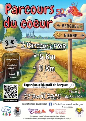 Parcours du coeur Bergues le 27 avril