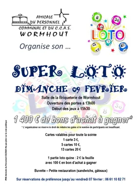 Super loto le 9 février à Wormhout