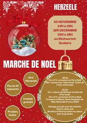 Marché de noel le 30 novembre à Herzeele