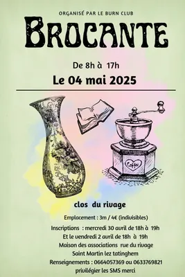 Brocante le 4 mai à St Martin lez Tatinghem 
