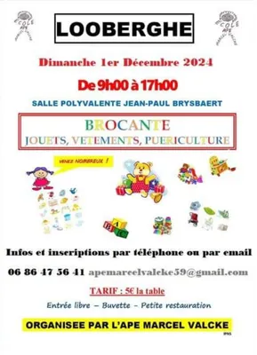 Brocante puériculture (jouets,  vêtements enfant) le 1 décembre à...